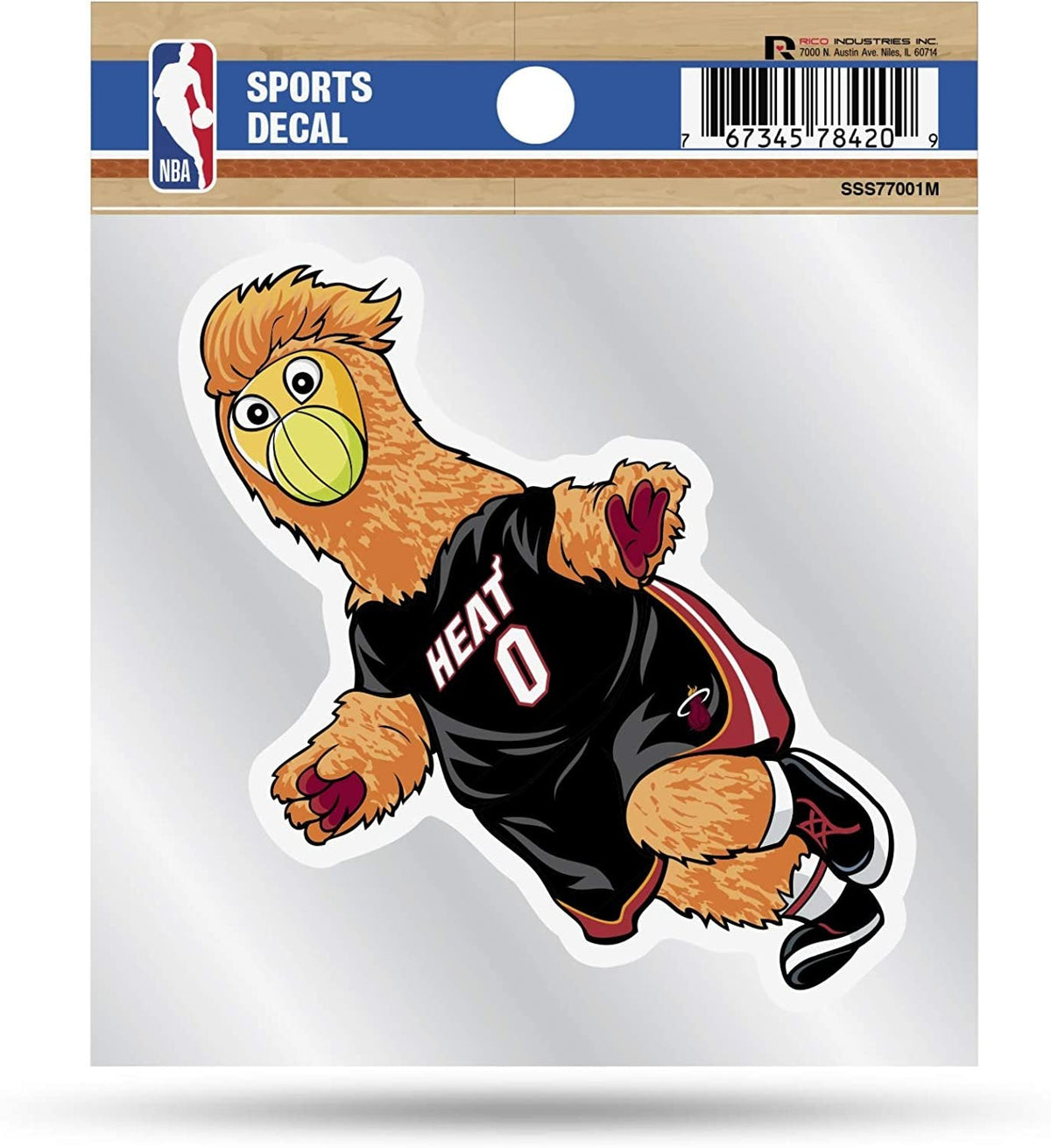 Miami Heat 4x4 Inch Die Cut Decal Sticker, Mascot Logo, Clear Backing