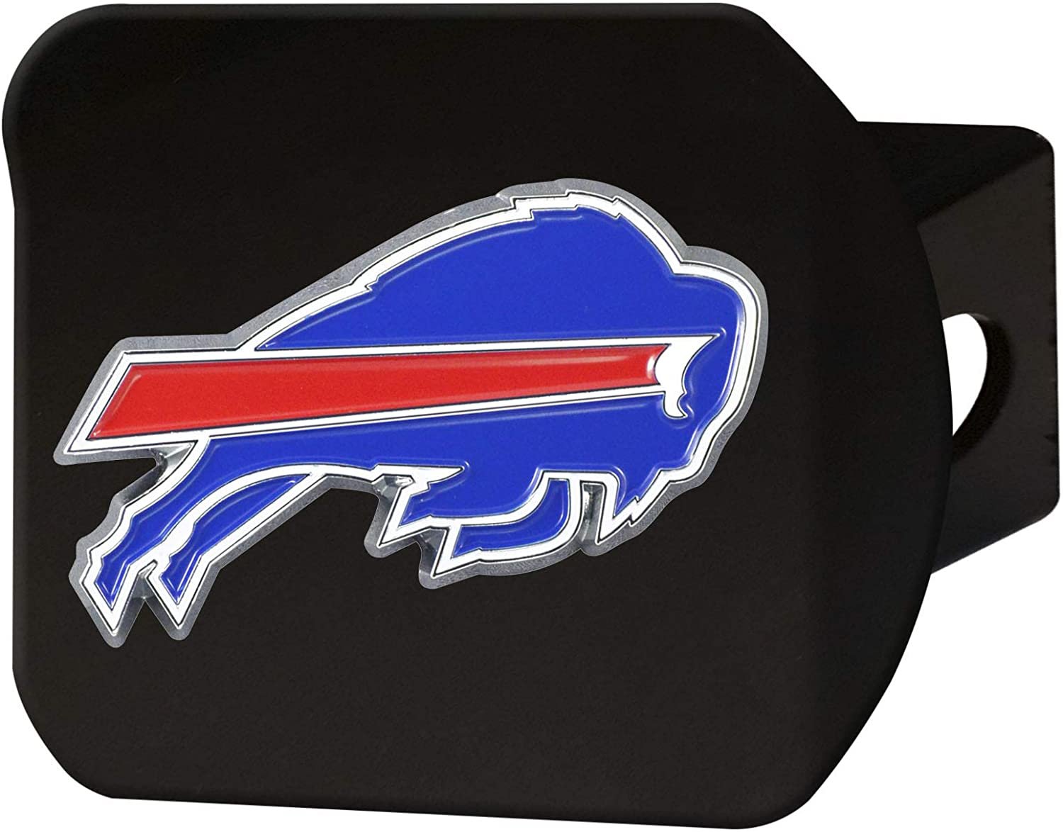 Buffalo Bills Hitch Cover Black Solid Metal with Raised Color Metal Emblem 2" Square Type III