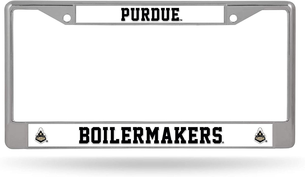 Purdue University Boilermakers Premium Metal License Plate Frame Chrome Tag Cover, 12x6 Inch