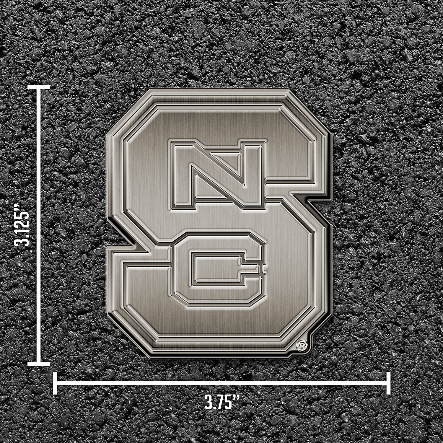 North Carolina State University Wolfpack Solid Metal Auto Emblem Antique Nickel for Car/Truck/SUV 4