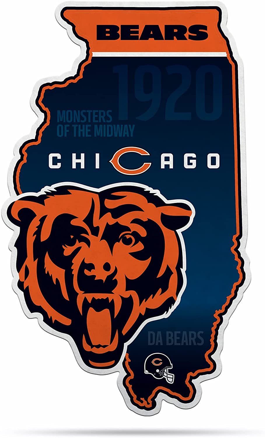 Chicago Bears Pennant State Shape 18 Inch Soft Felt