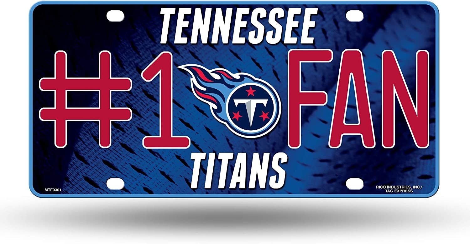 Tennessee Titans Metal Auto Tag License Plate, #1 Fan Design, 12x6 Inch 1