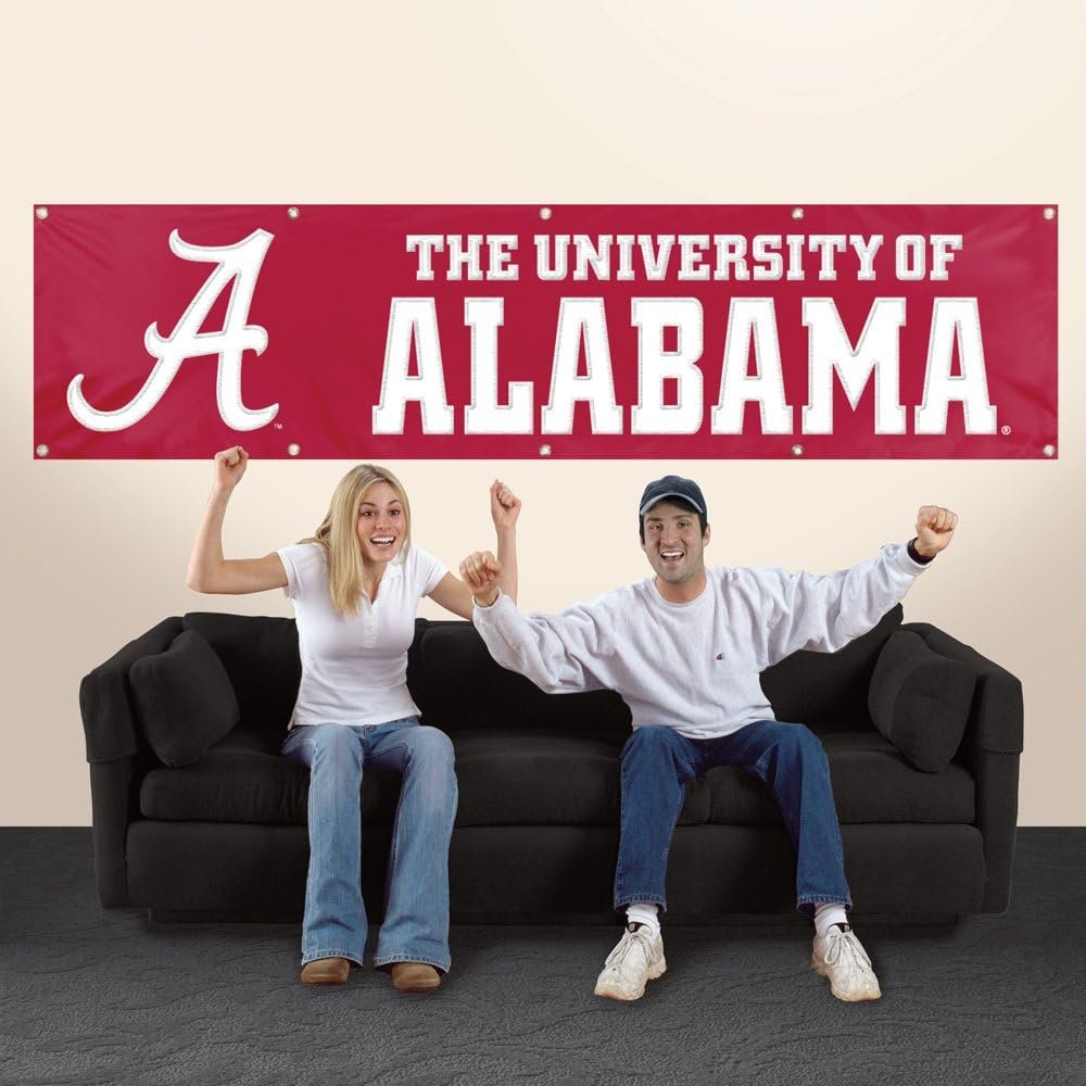 University of Alabama Crimson Tide Giant 8x2 Flag Banner Embroidered Applique 2