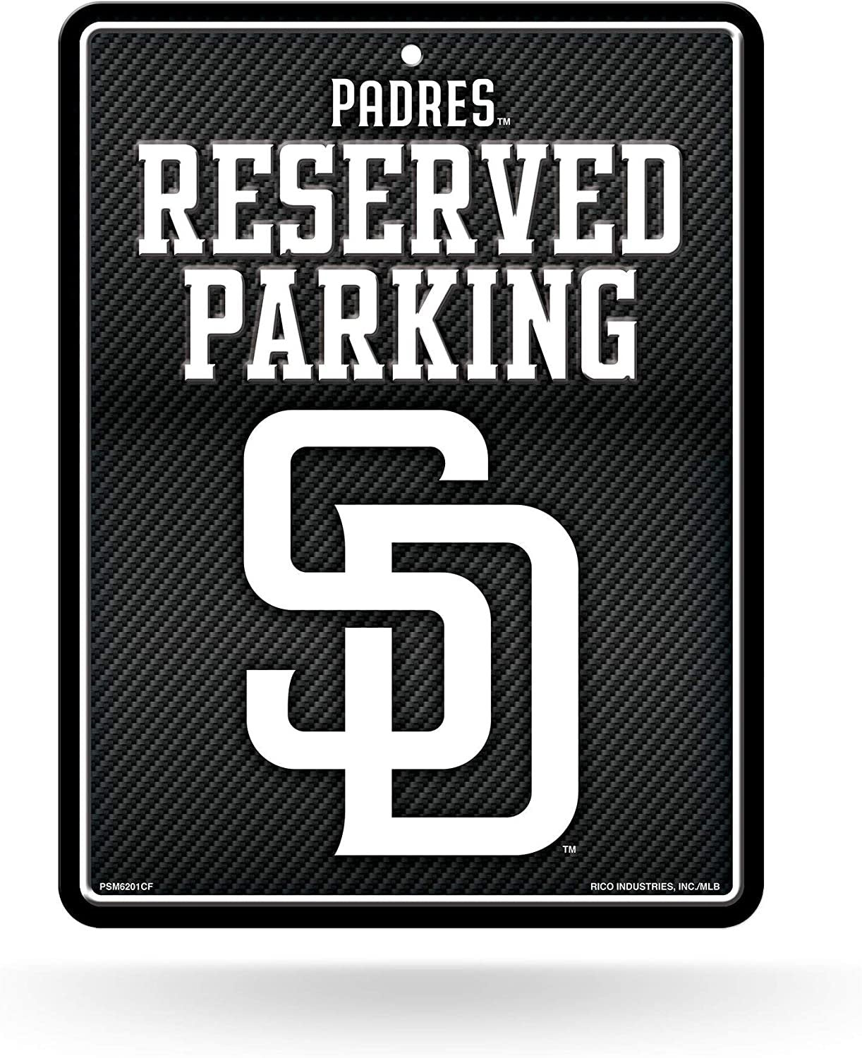 San Diego Padres Metal Parking Novelty Wall Sign 8.5 x 11 Inch Carbon Fiber Design 1