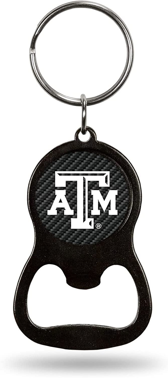 Texas A&M University Aggies Keychain Bottle Opener Carbon Fiber Design Metal
