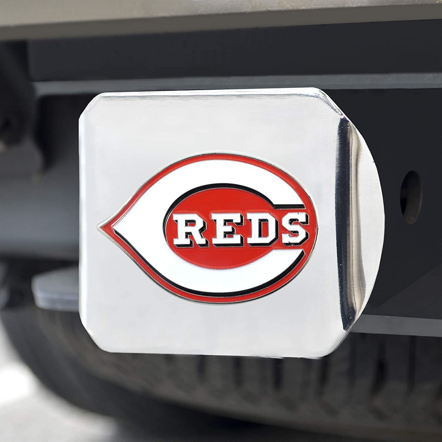 Cincinnati Reds Hitch Cover Solid Metal with Raised Color Metal Emblem 2" Square Type III