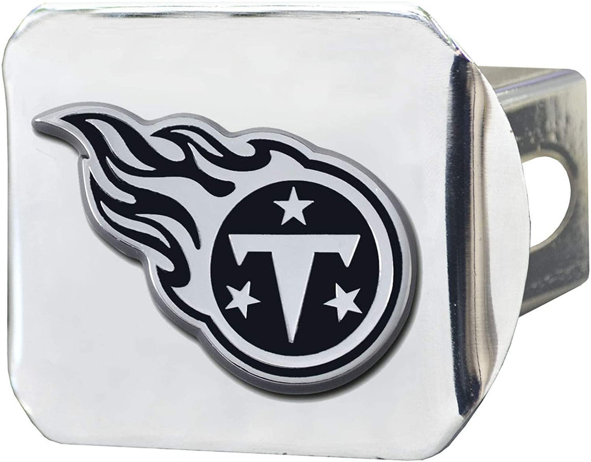 Tennessee Titans Hitch Cover Solid Metal with Raised Chrome Metal Emblem 2" Square Type III 1