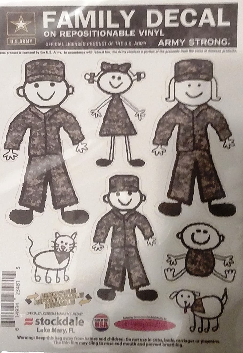 Army Family Spirit Window Stickers Decal Sheet United States Army Military