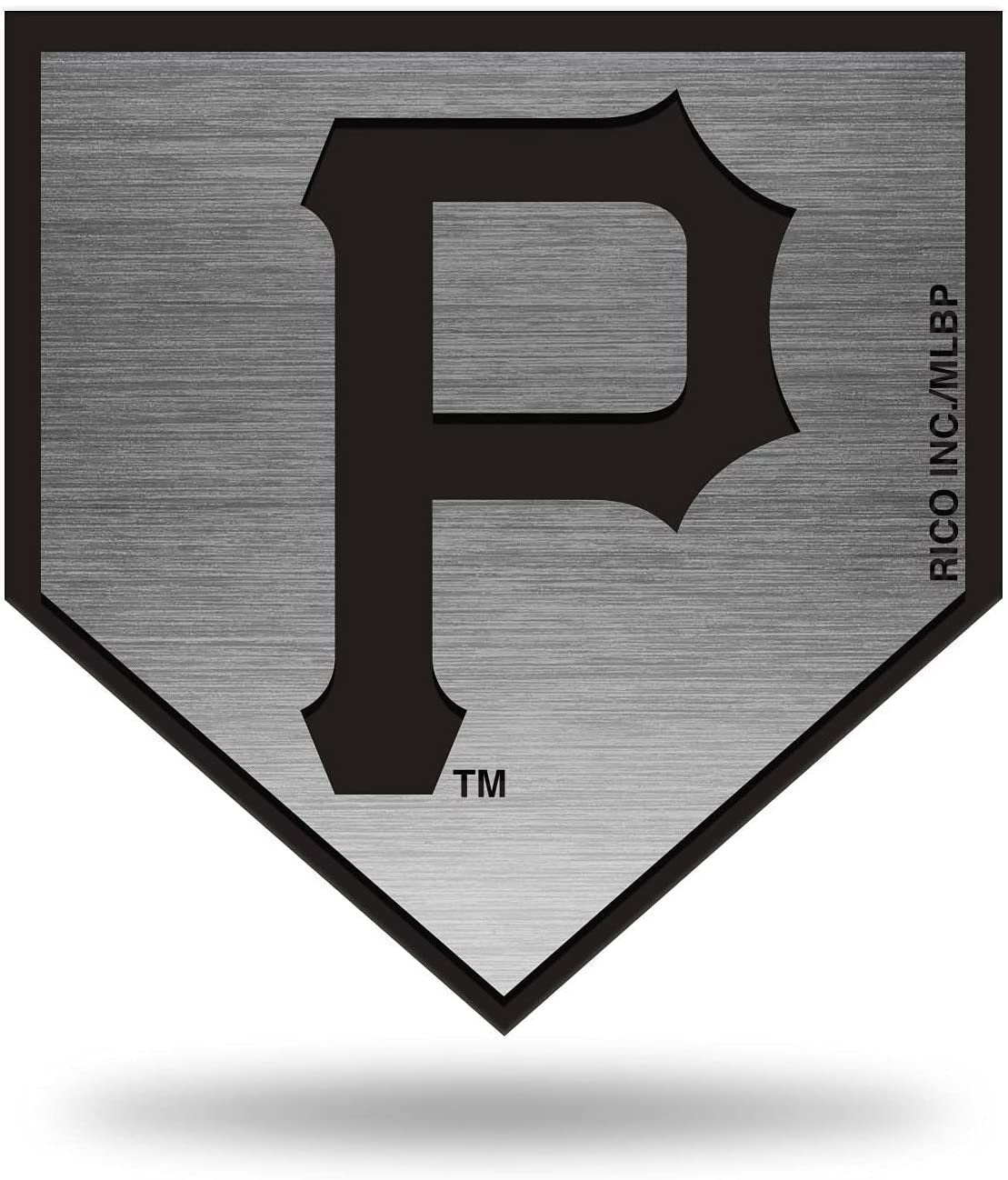 Pittsburgh Pirates Auto Emblem Decal Premium Solid Metal Antique Nickel Design Raised Baseball 1