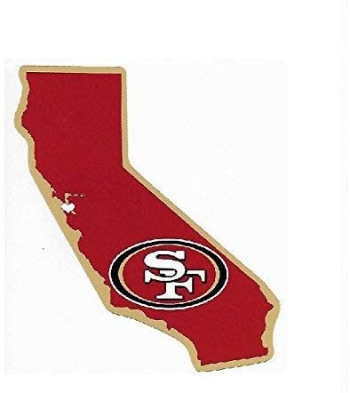 San Francisco 49ers 5 Inch Sticker Decal, Home State Design, Flat Vinyl, Full Adhesive Backing