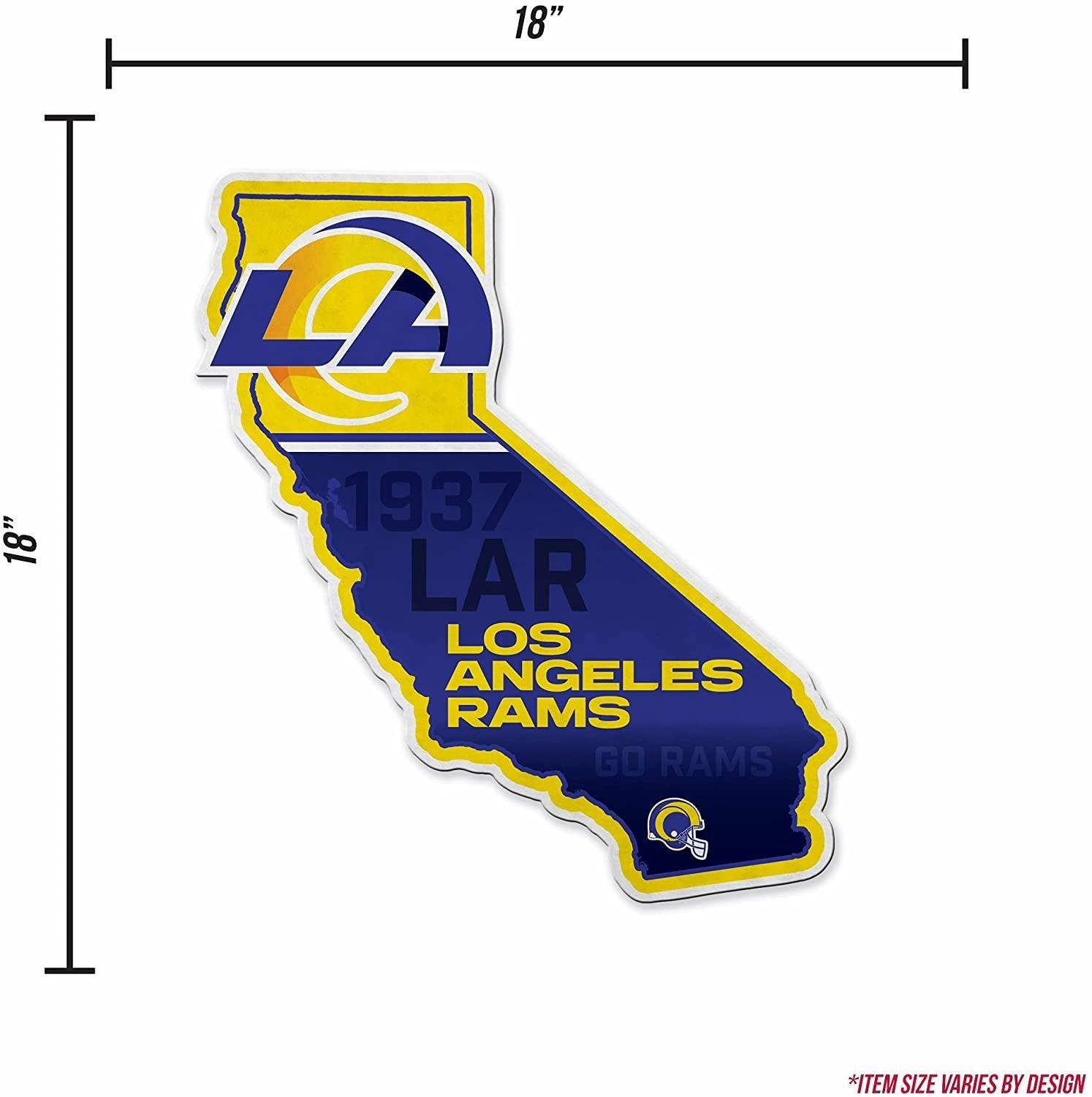 Los Angeles Rams Pennant State Shape 18 Inch Soft Felt 5