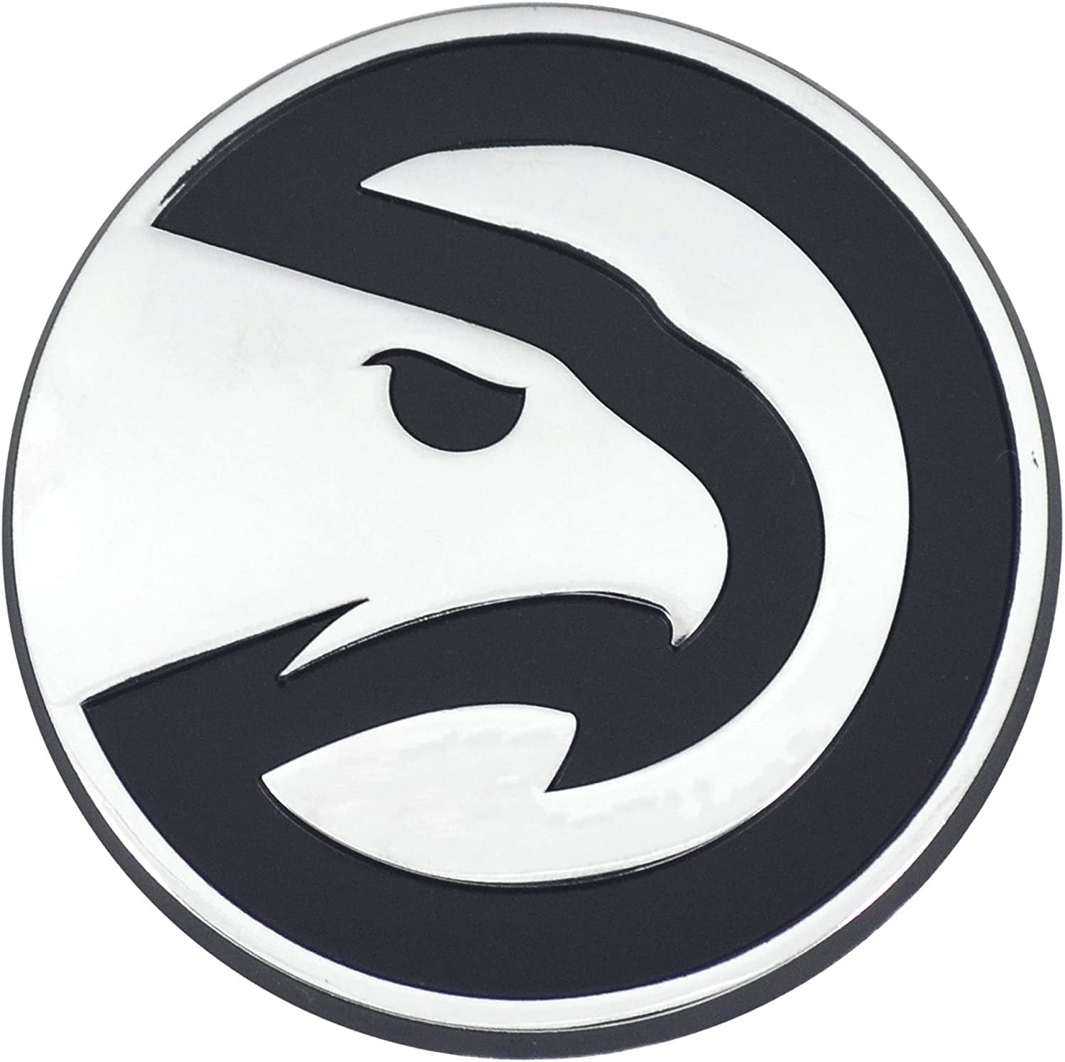 Atlanta Hawks Premium Solid Metal Raised Auto Emblem, Shape Cut, Adhesive Backing 1