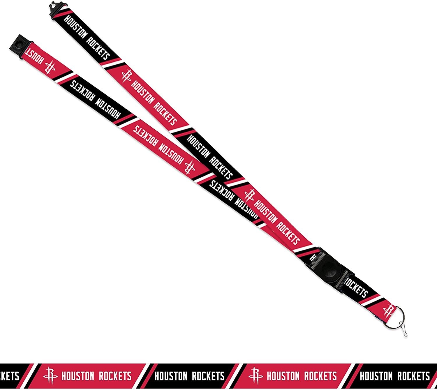 Houston Rockets Premium Lanyard Keychain 18 Inch Button Clip Safety Breakaway 2