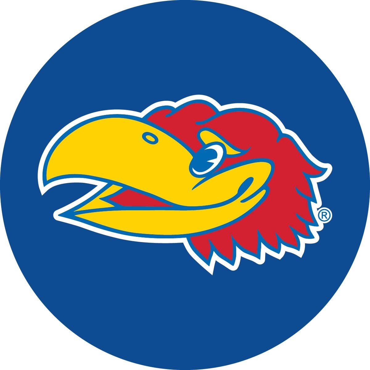 Kansas Jayhawks RR 4" Round Vinyl Decal Auto Home Window Glass University of