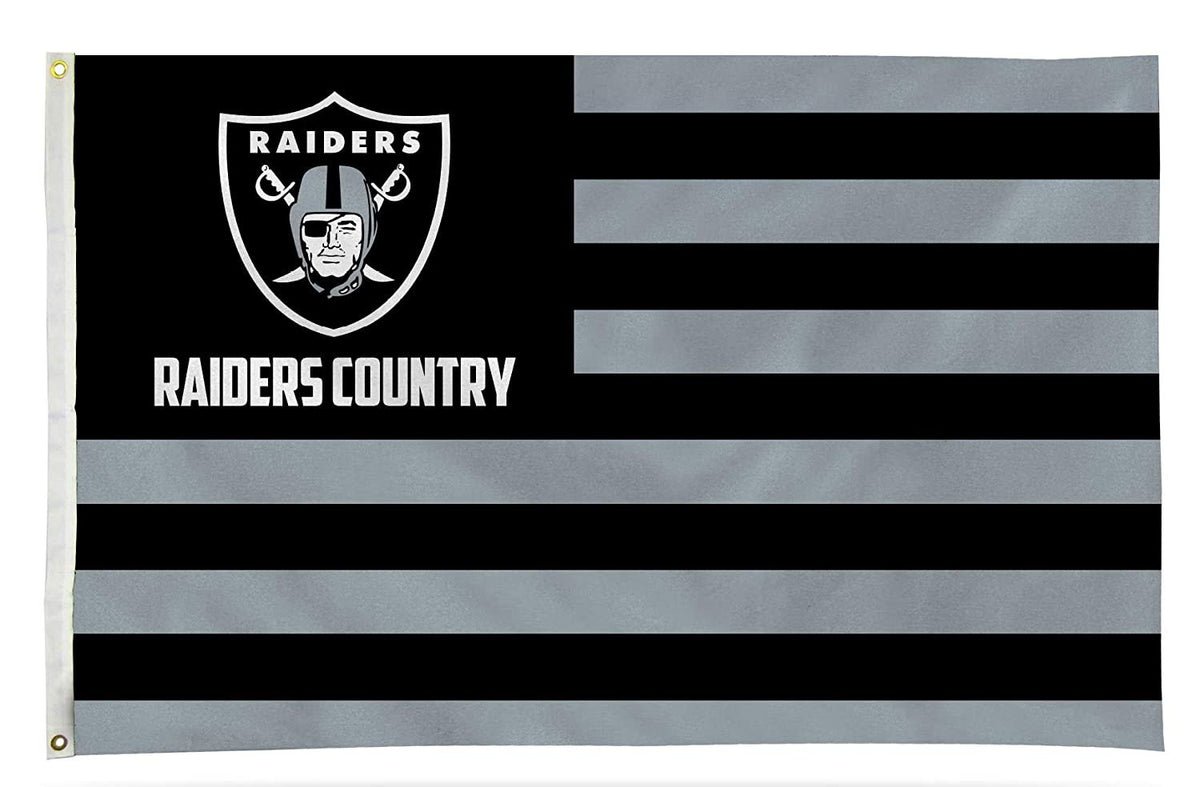 Las Vegas Raiders Premium 3x5 Feet Flag Banner, Country Design, Metal Grommets, Outdoor Use, Single Sided 1