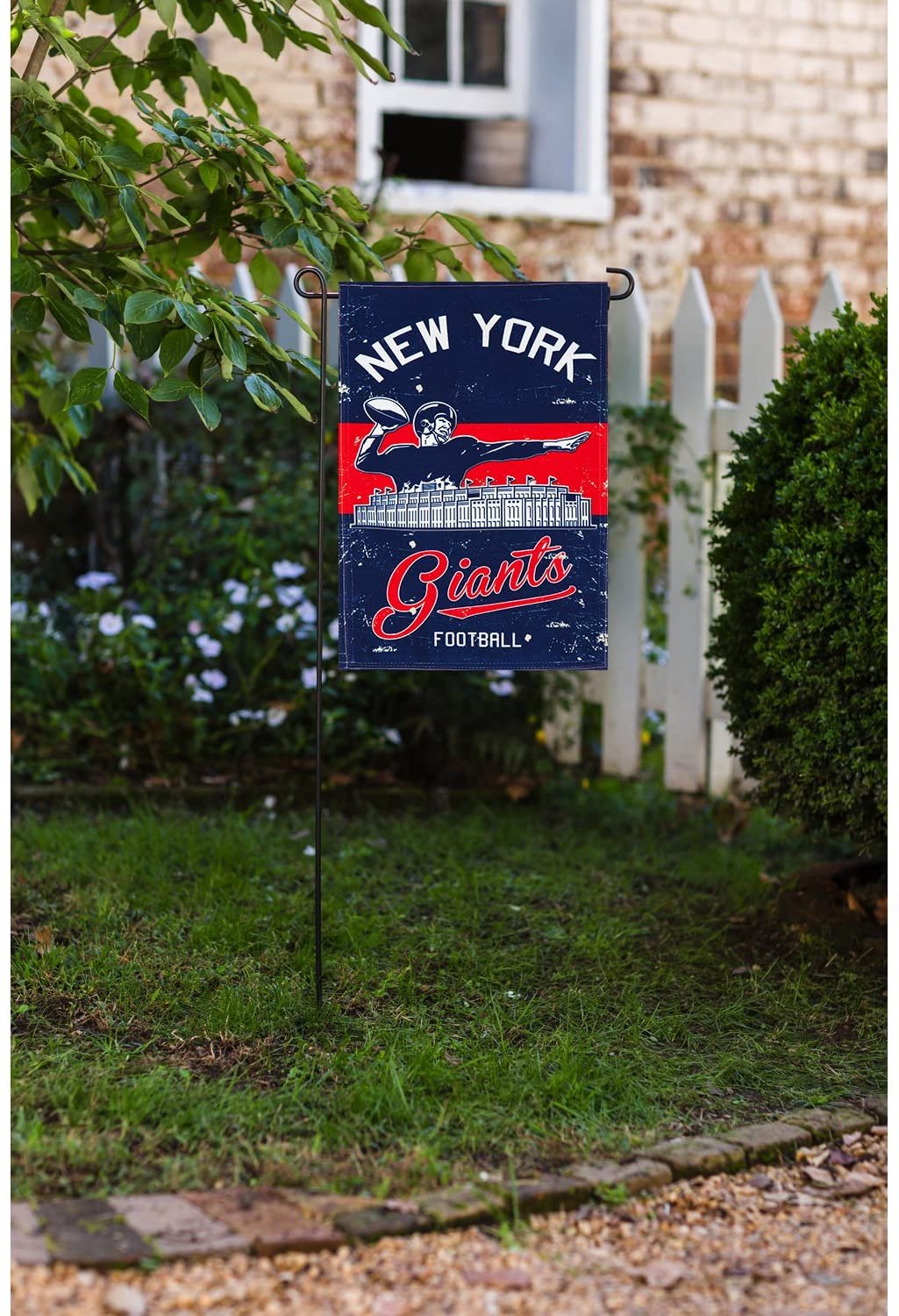 New York Giants Premium Garden Flag Banner, Double Sided, Linen, Vintage Style, 13x18 Inch 2