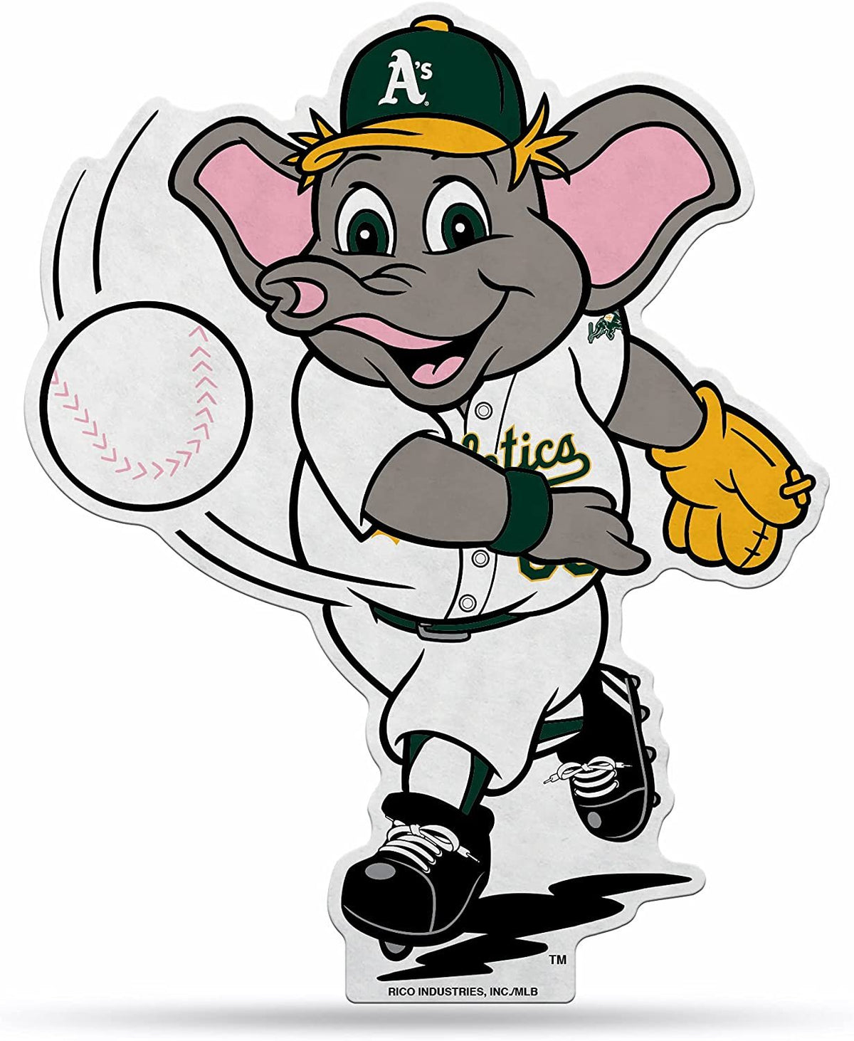 Oakland Athletics A's Pennant Shape Cut Mascot Logo Design 1