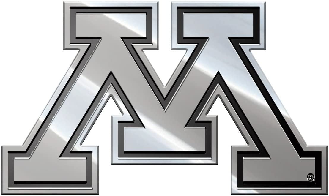 University of Minnesota Golden Gophers Premium Solid Metal Raised Auto Emblem, Shape Cut, Adhesive Backing 1