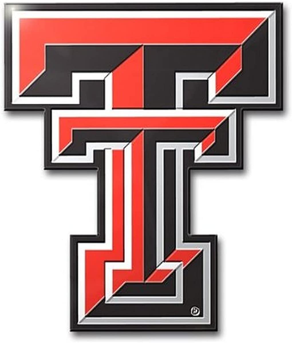 Texas Tech University Red Raiders Auto Emblem Aluminum Metal Embossed Die Cut Logo Design