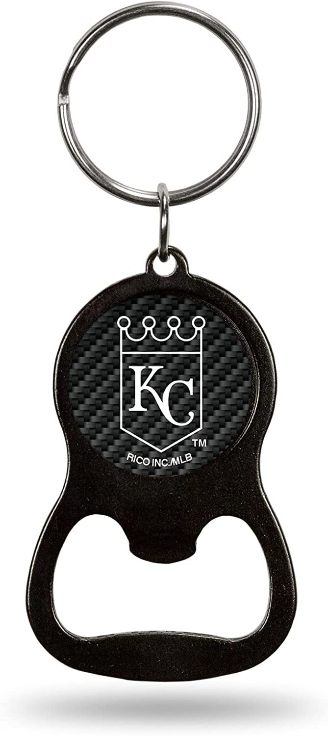 Kansas City Royals Keychain Bottle Opener Carbon Fiber Design Metal Baseball 1