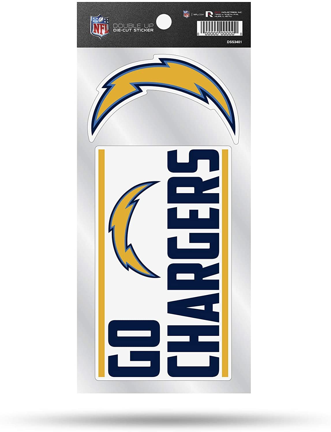 Los Angeles  Chargers Double Up Die Cut 2-Piece Sticker Sheet 1