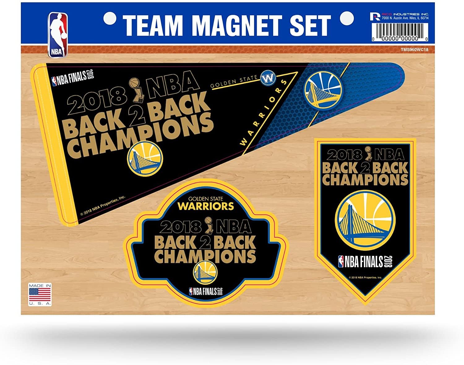 NBA Golden State Warriors 2018 Basketball Champions Die Cut Team Magnet Set Sheet 1