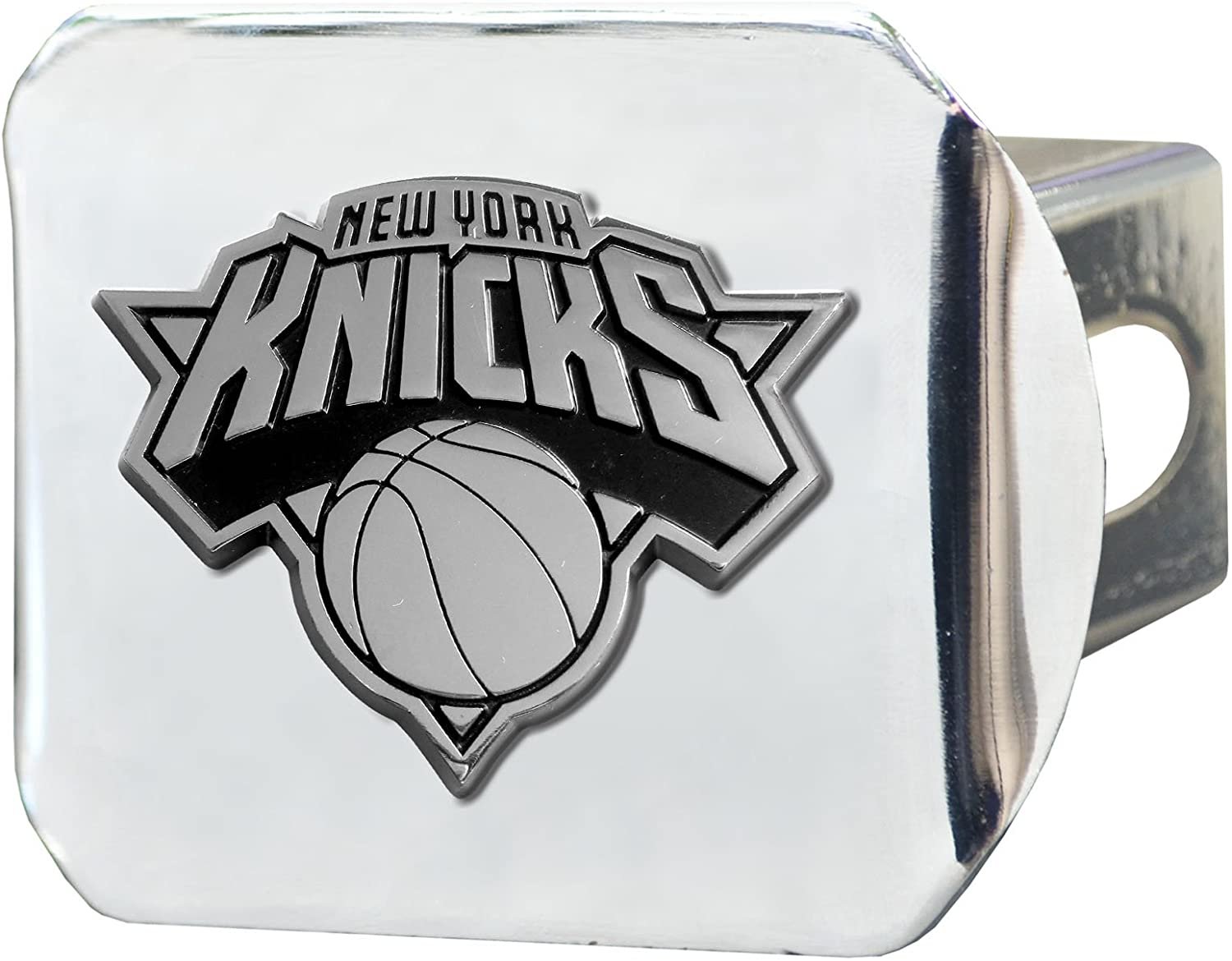 New York Knicks Hitch Cover Solid Metal with Raised Chrome Metal Emblem 2" Square Type III
