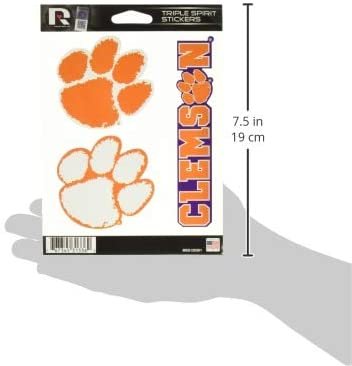 Clemson Tigers Die Cut 3-Piece Triple Spirit Sticker Sheet 5