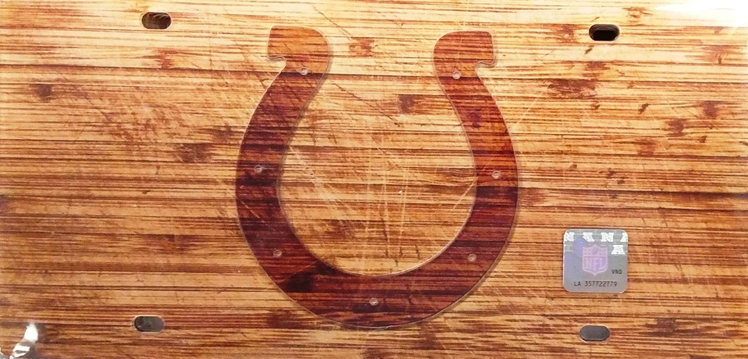Indianapolis Colts Logo Wood Style Acrylic License Plate 1
