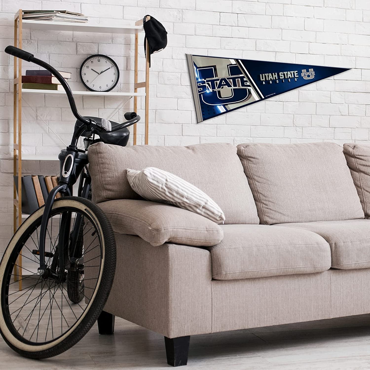 Utah State University Aggies Soft Felt Pennant, Primary Design, 12x30 Inch, Easy To Hang 3