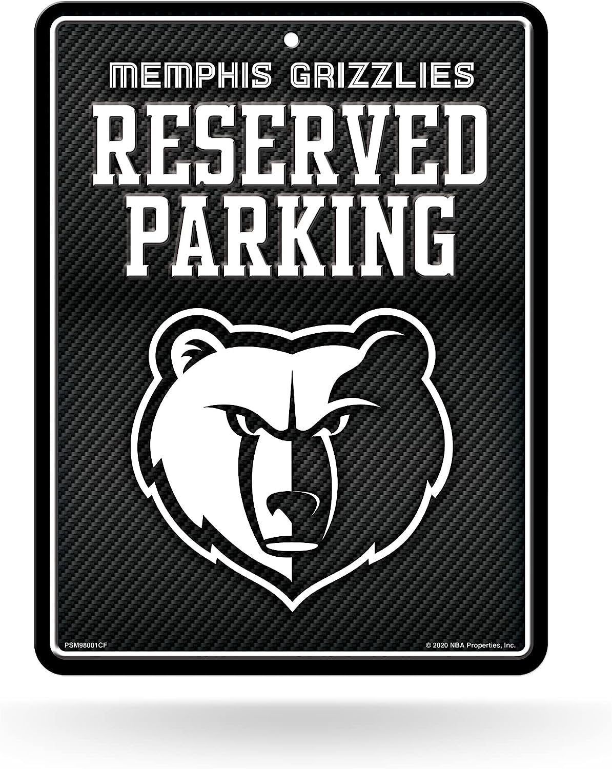 Memphis Grizzlies Metal Parking Sign, Carbon Fiber Design 8.5x11 Inch