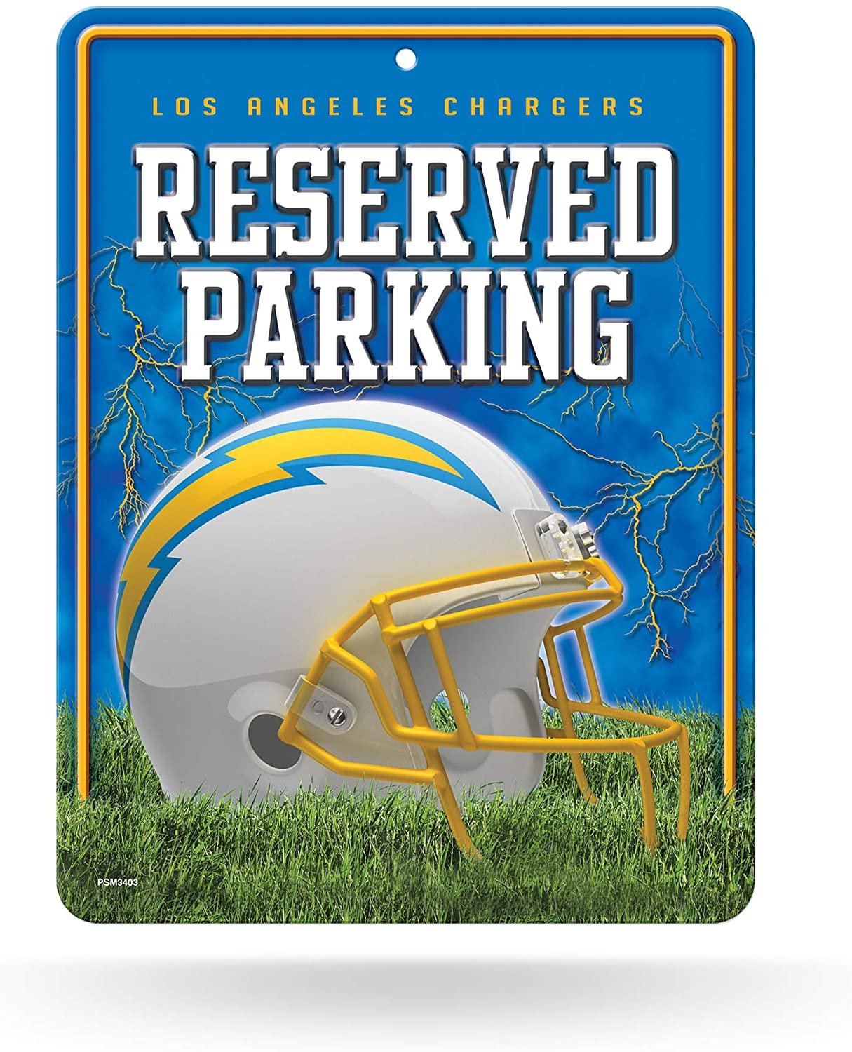 Rico Industries NFL Los Angeles Chargers 8.5-Inch by 11-Inch Metal Parking Sign Décor 1