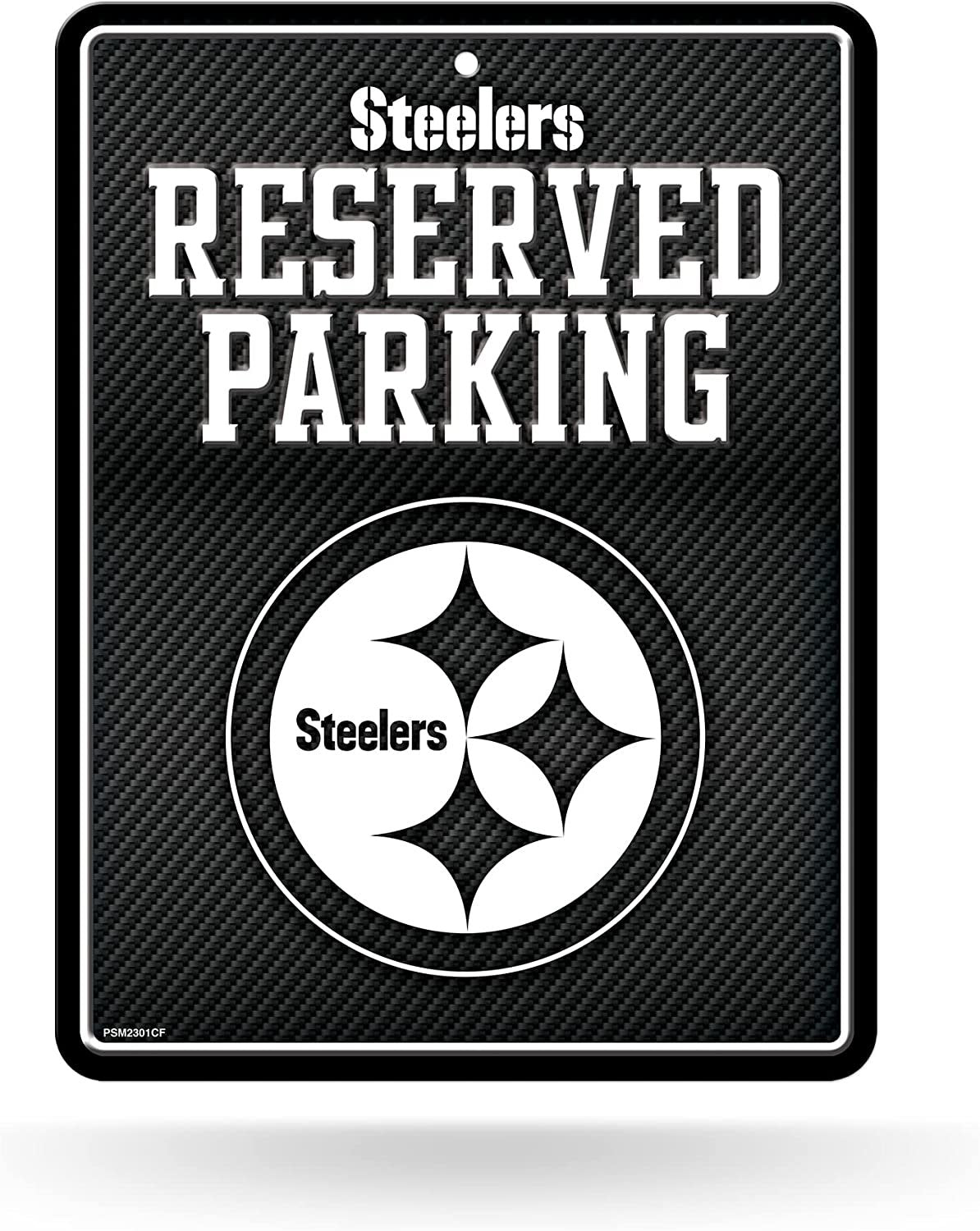 Pittsburgh Steelers Metal Parking Novelty Wall Sign 8.5 x 11 Inch Carbon Fiber Design 1