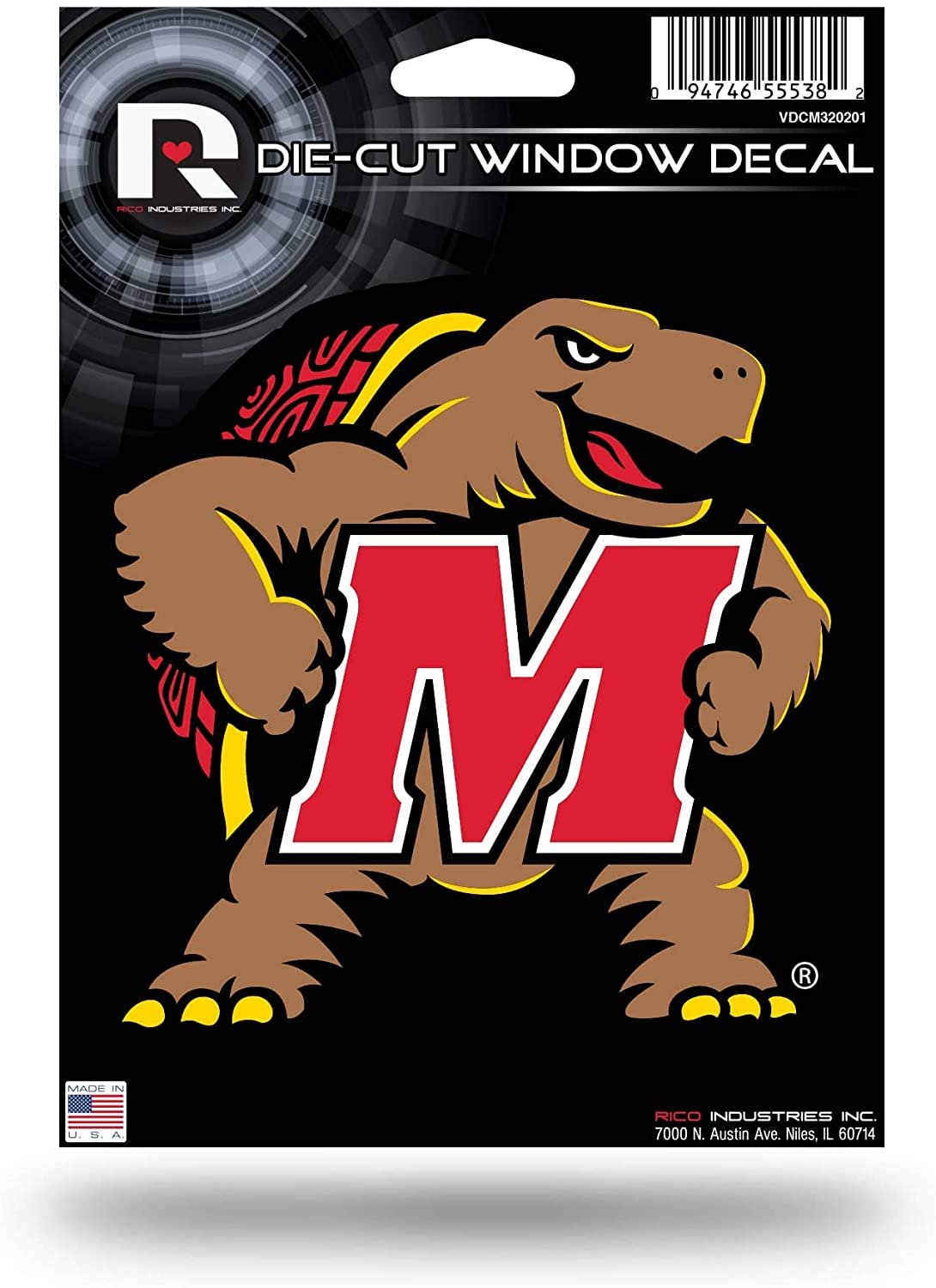 University of Maryland Terrapins 5 Inch Die Cut Flat Vinyl Decal Sticker Mascot Logo Adhesive Backing 1