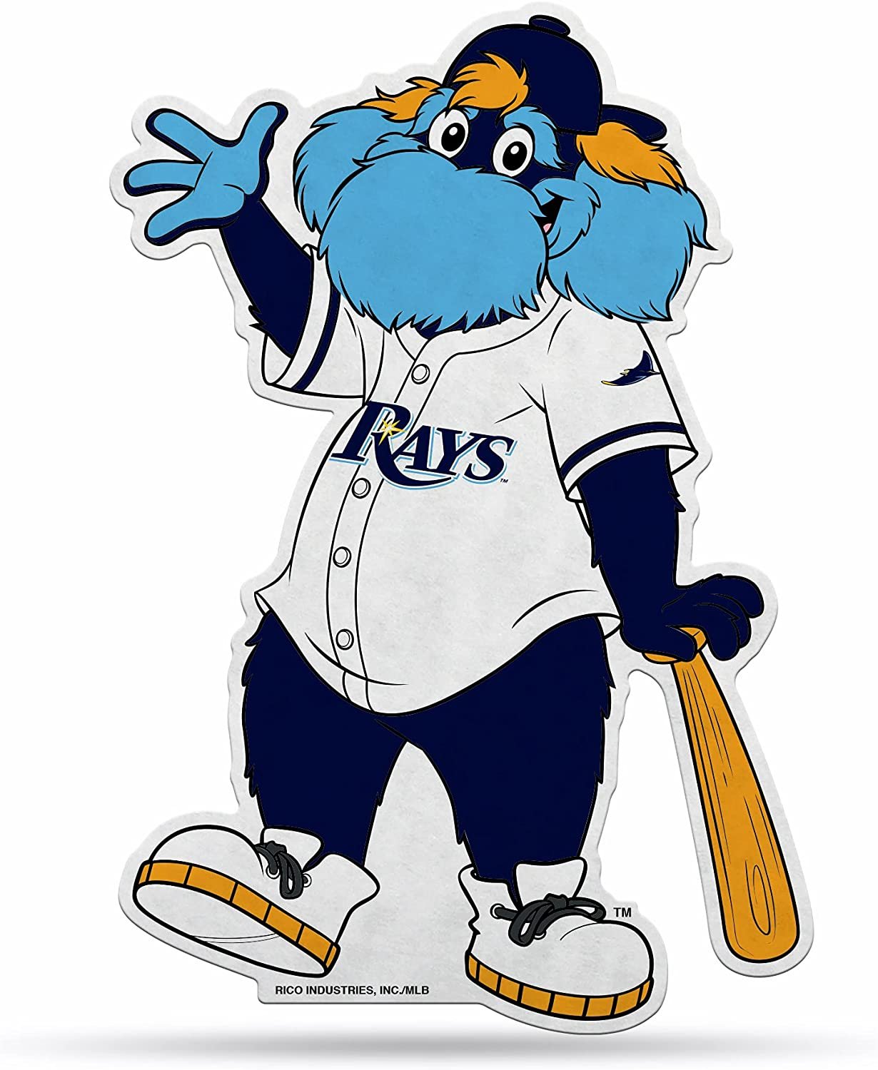 Tampa Bay Rays Pennant Shape Cut Mascot Design 1