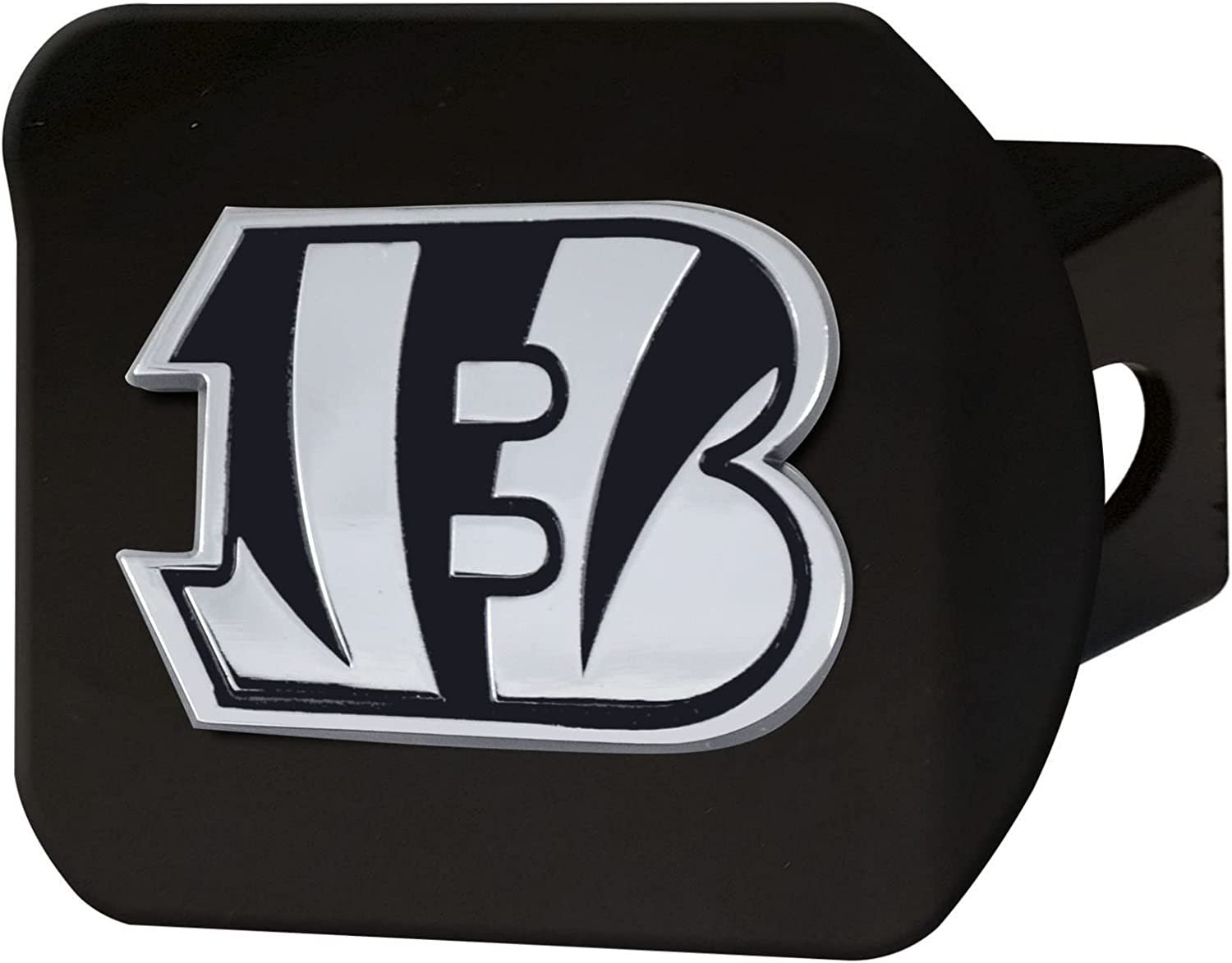 NFL Cincinnati Bengals Metal Hitch Cover, Black, 2" Square Type III Hitch Cover