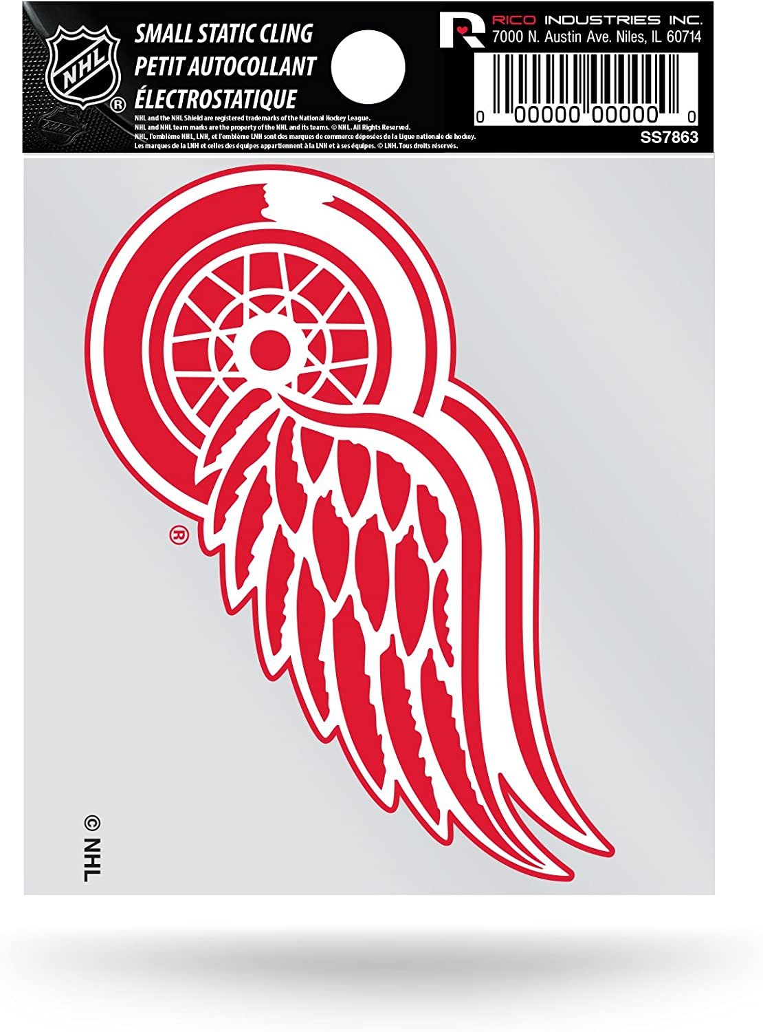 Detroit Red Wings 3 Inch Static Cling Decal