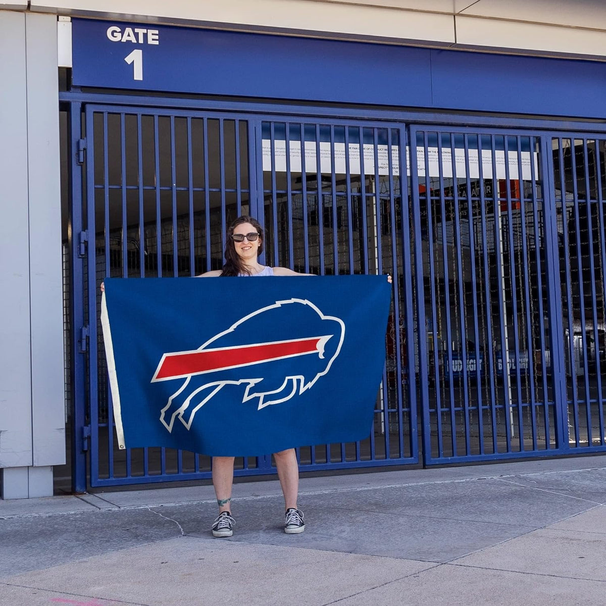 Buffalo Bills 3x5 Foot Flag Banner, Metal Grommets, Indoor or Outdoor Use, Single Sided, Blue Background 5