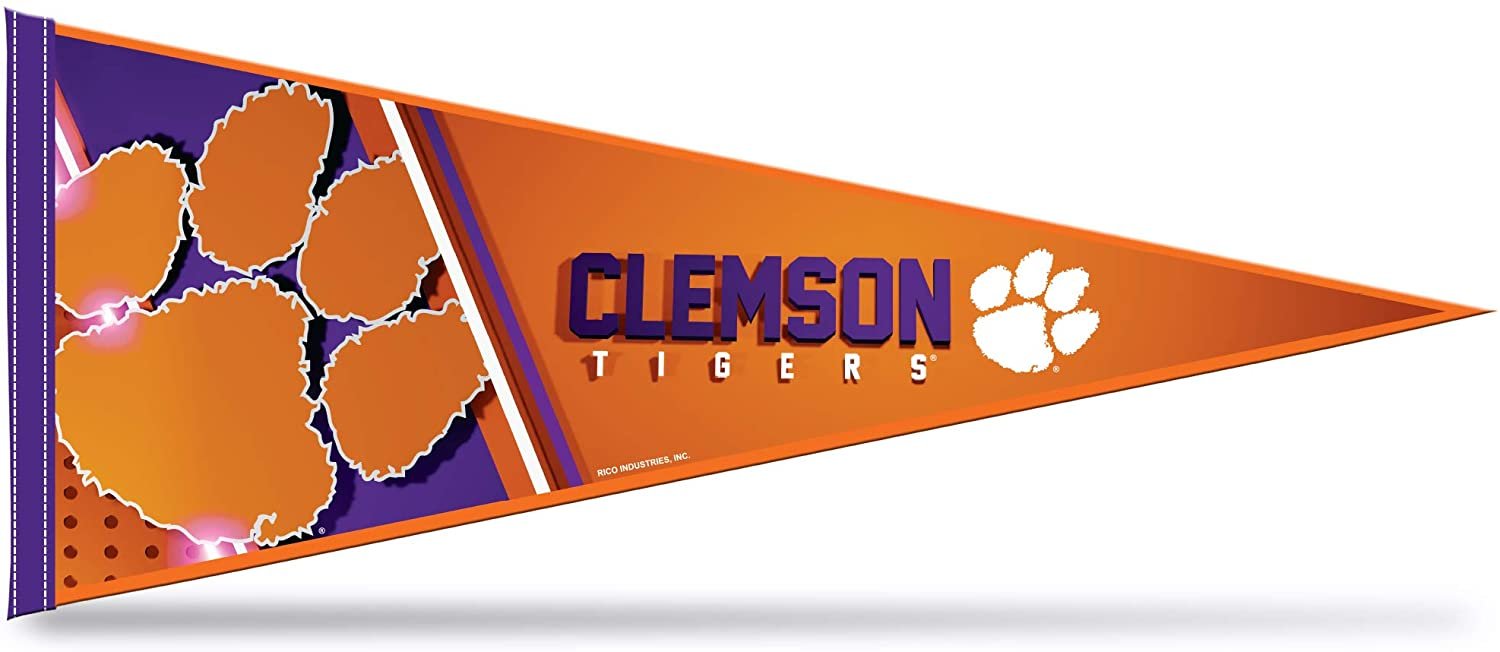 Clemson Tigers Pennant 12x30 Inch Soft Felt University of