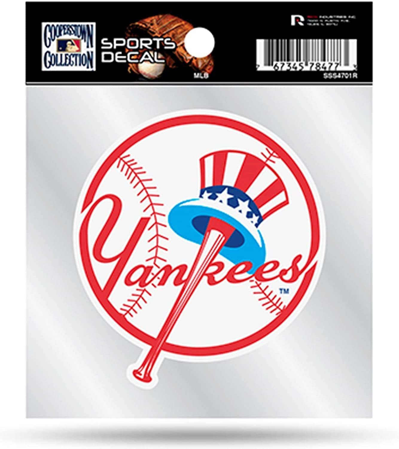 New York Yankees 4x4 Inch Die Cut Decal Sticker, Retro Logo, Clear Backing 1