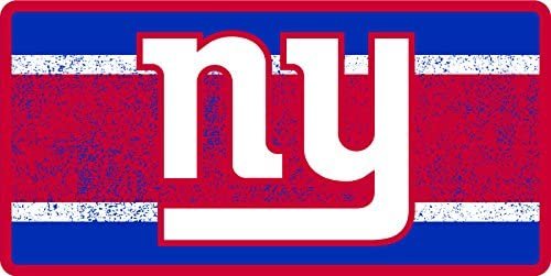New York Giants Premium Laser Cut Tag License Plate, Vintage Design, Mirrored Acrylic Inlaid, 6x12 Inch 1
