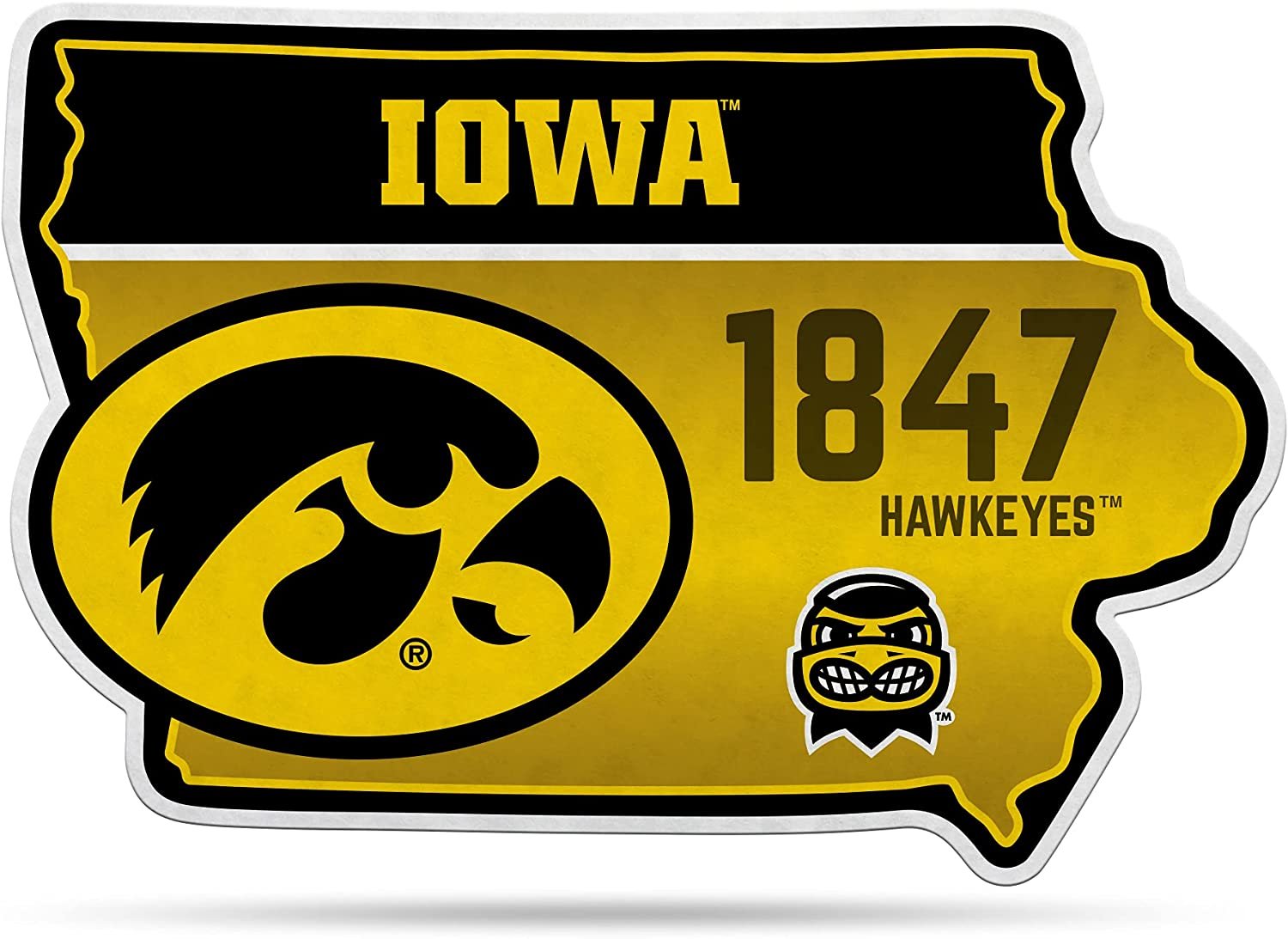 Iowa Hawkeyes 18" Felt State Shape Pennant - Home/Bedroom/Man Cave Décor 1