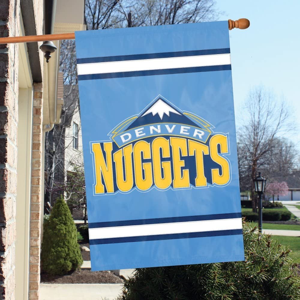 Denver Nuggets House Banner Flag Applique Embroidered Double Sided 44 x 28 2