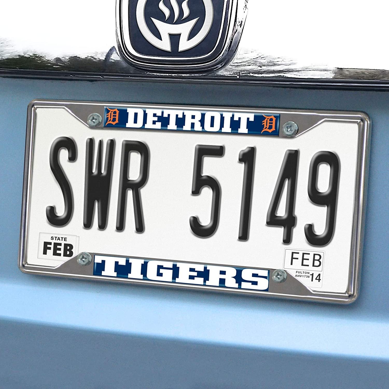 Detroit Tigers Premium Metal License Plate Frame Chrome Tag Cover, 12x6 Inch