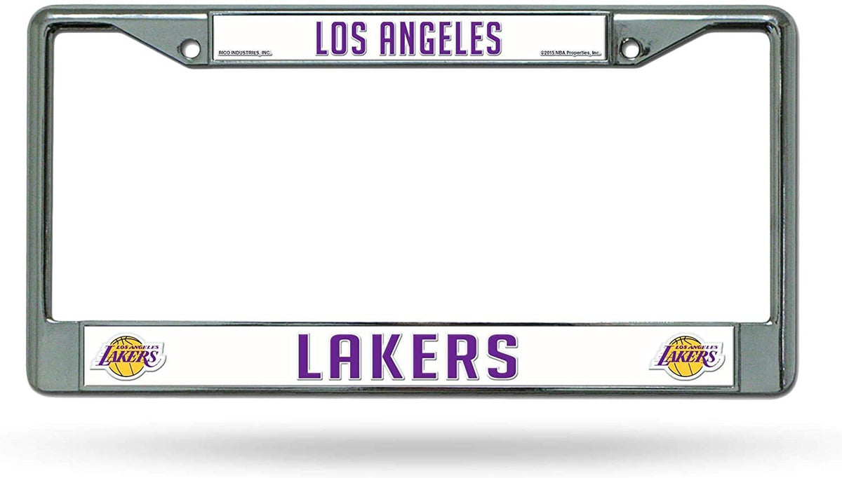 Los Angeles Lakers Premium Metal License Plate Frame Chrome Tag Cover, 12x6 Inch 1
