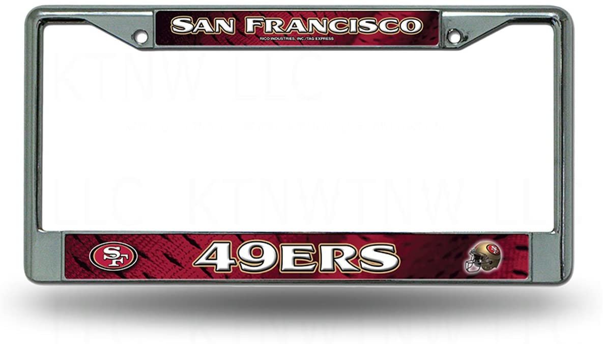 San Francisco 49ers Metal License Plate Frame Chrome Tag Cover 12x6 Inch 1