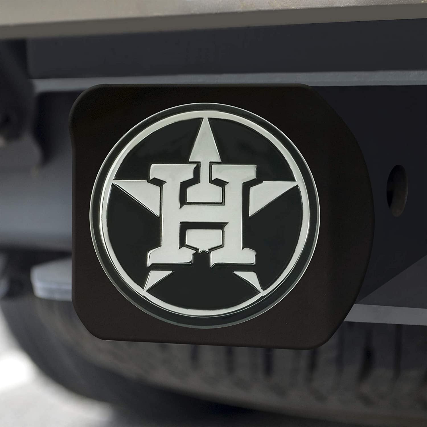 Houston Astros Solid Metal Hitch Cover, Black, 2" Square Type III Hitch Cover