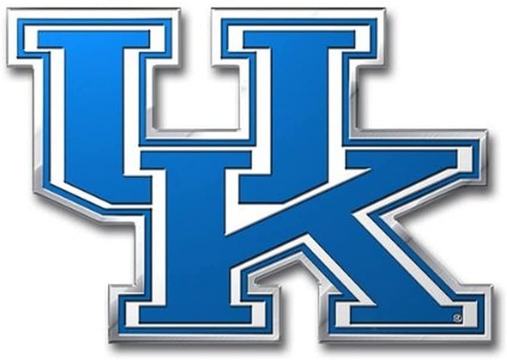 University of Kentucky Wildcats Auto Emblem, Aluminum Metal, Embossed Team Color, Raised Decal Sticker, Full Adhesive Backing 1