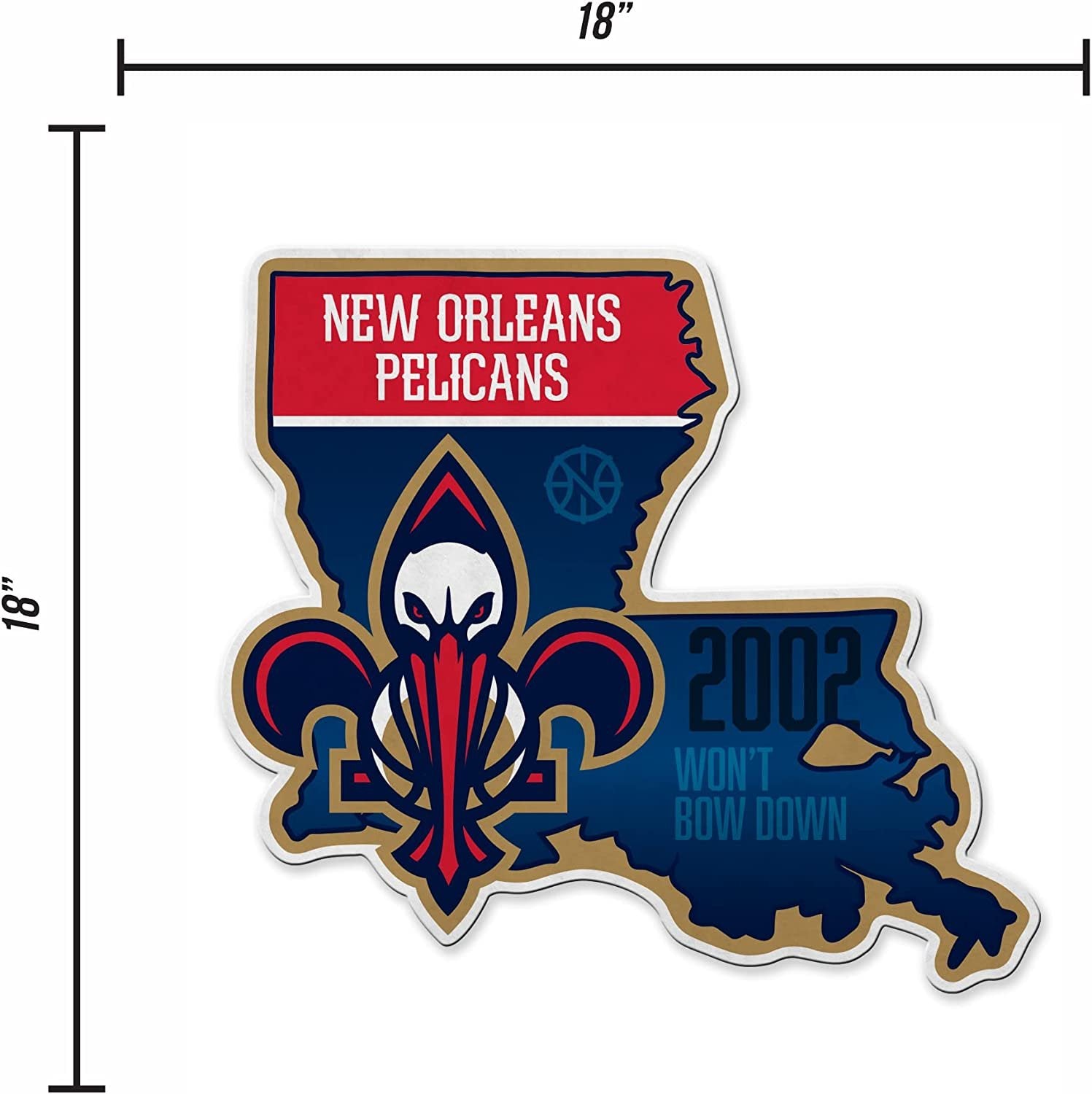 New Orleans Pelicans Soft Felt Wall Pennant State Shape 18 Inch Easy to Hang 5