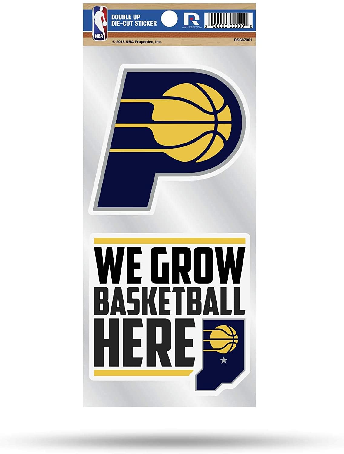 Indiana Pacers Double Up Die Cut 2-Piece Sticker Sheet 1